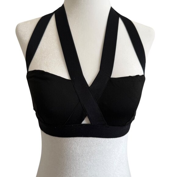 MICHI BRA BLACK M FELINE SPORTS BRA CUTOUT SEXY - Picture 4 of 12